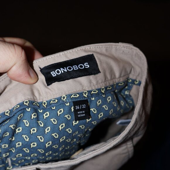 Men's Bonobos Straight 34x32 Tan Pants - Picture 4 of 5